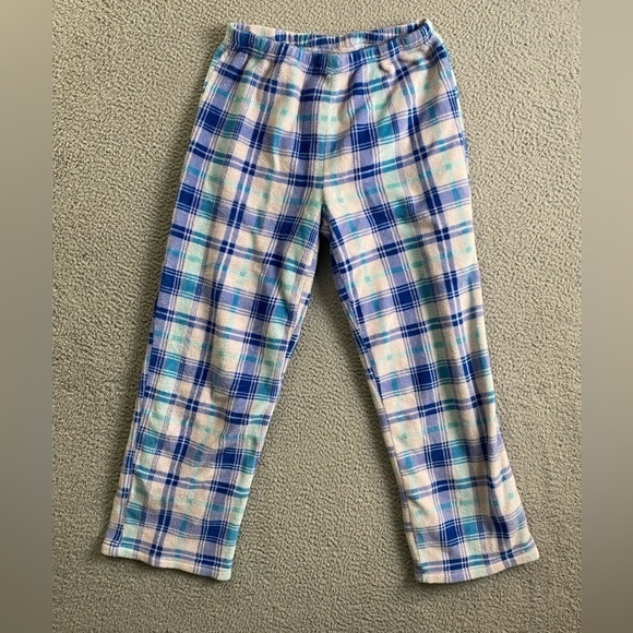 Pink K Women's Plush Plaid Pajama Pants Sleepwear M - Picture 7 of 9